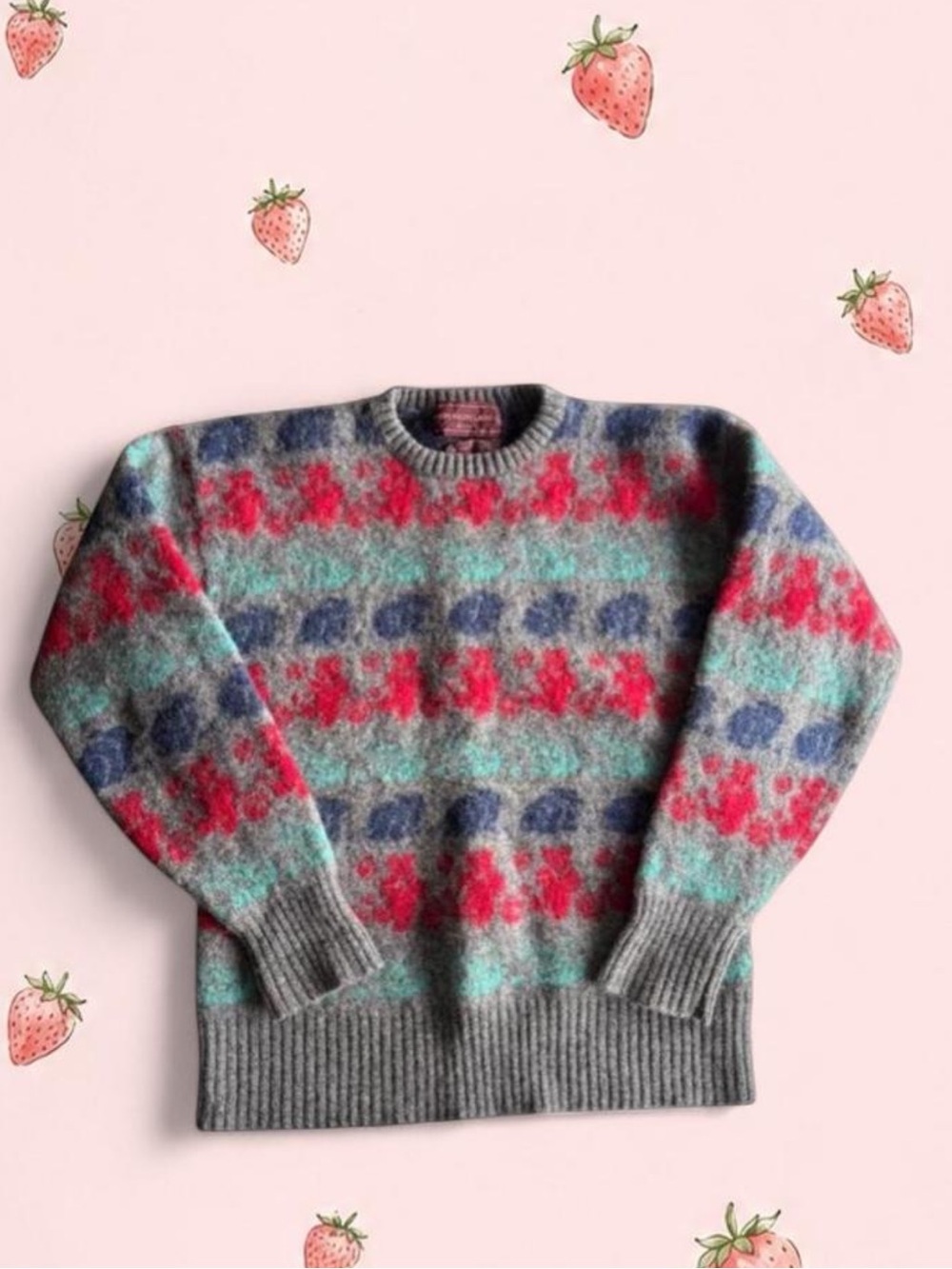 Ralph Lauren Gray Wool Sweater with Bears playing football